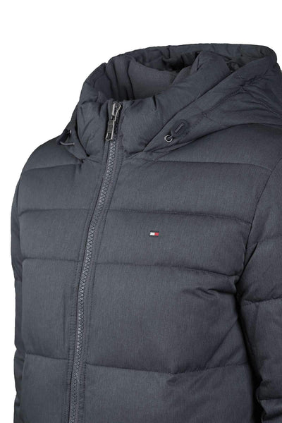 Tommy Hilfiger Men's Down Alternative Hooded Puffer Jacket (Standard and Big & Tall) 3X-Large Tall Heather Navy