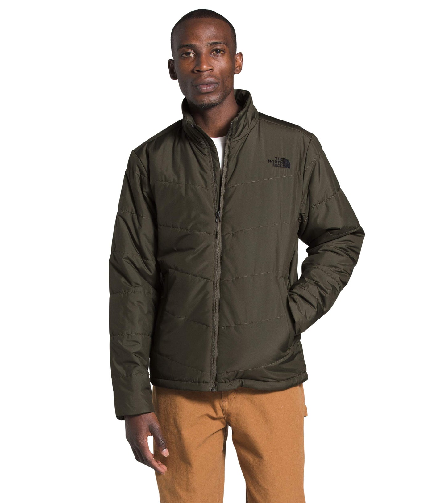 THE NORTH FACE Junction Insulated Jacket for Men - Pure Polyester Construction - Standard-fit Insulator New Taupe Green MD One Size