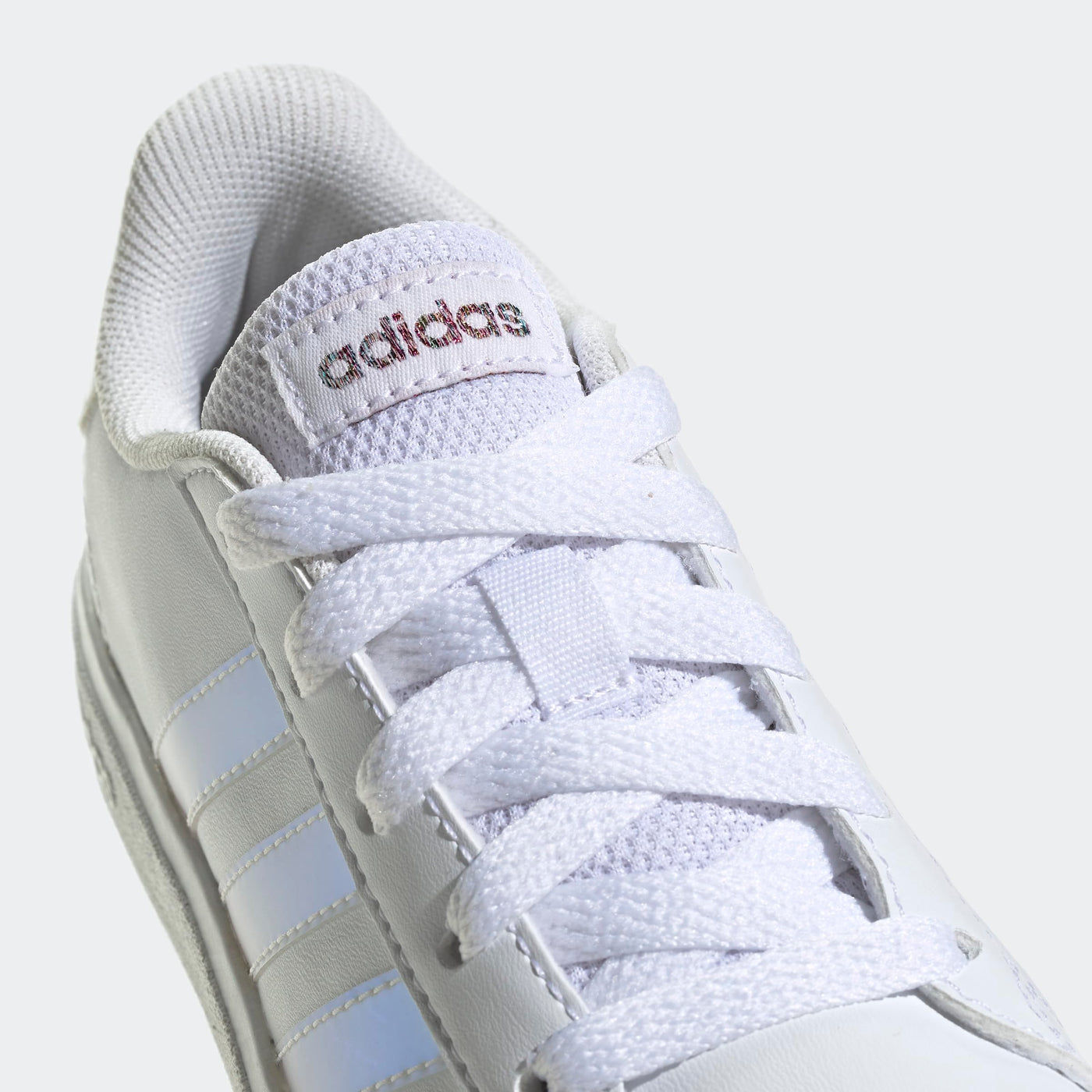 adidas Kids' Grand Court 2.0 Tennis Shoe 11 Little Kid White/Iridescent/White