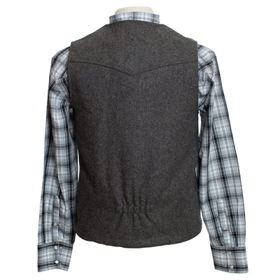 Wyoming Traders Men's Buckaroo Wool Vest, Charcoal, X-Large