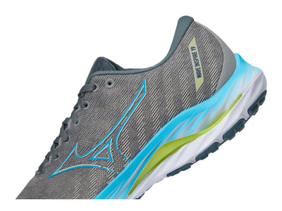 Mizuno Men's Wave Inspire 19 Running Shoe, Ghost Grey/Jet Blue, 8.5