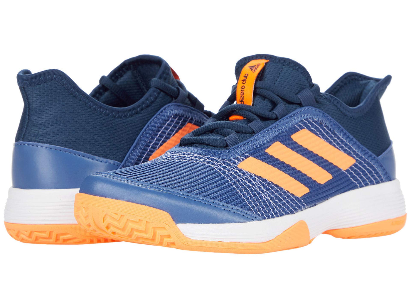 adidas Adizero Club Junior Tennis Shoe - Crew Blue/Screaming Orange/Crew Navy 5.5 Big Kid