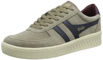 Gola Grandslam Suede - Sneakers for Men - Suede Leather Upper - Breathable Man-Made Lining - Low Profile Rhino/Navy/Burgundy 10 D - Medium