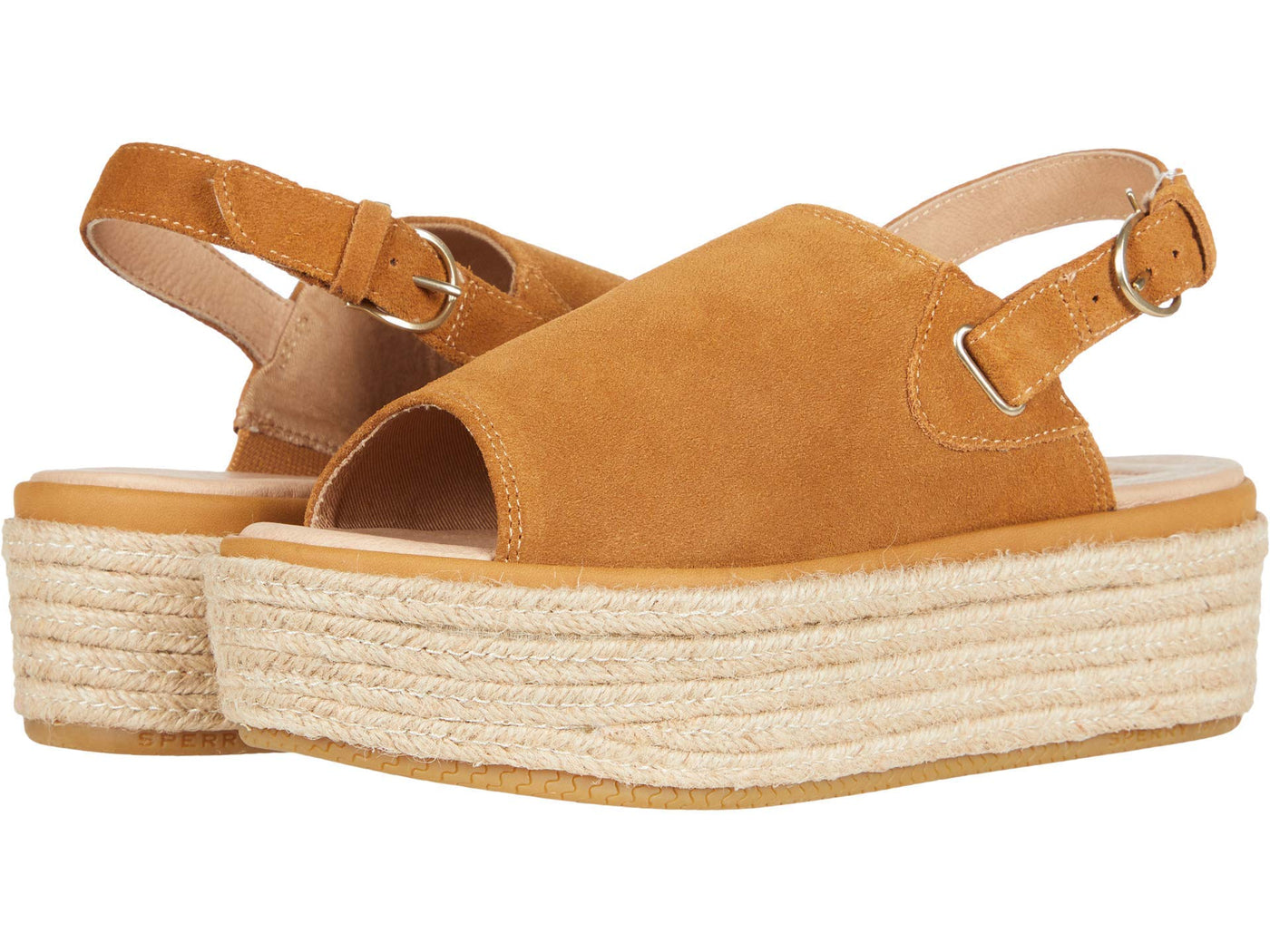 Sperry Delmare Plushwave Flatform Sandal 8.5 Brown