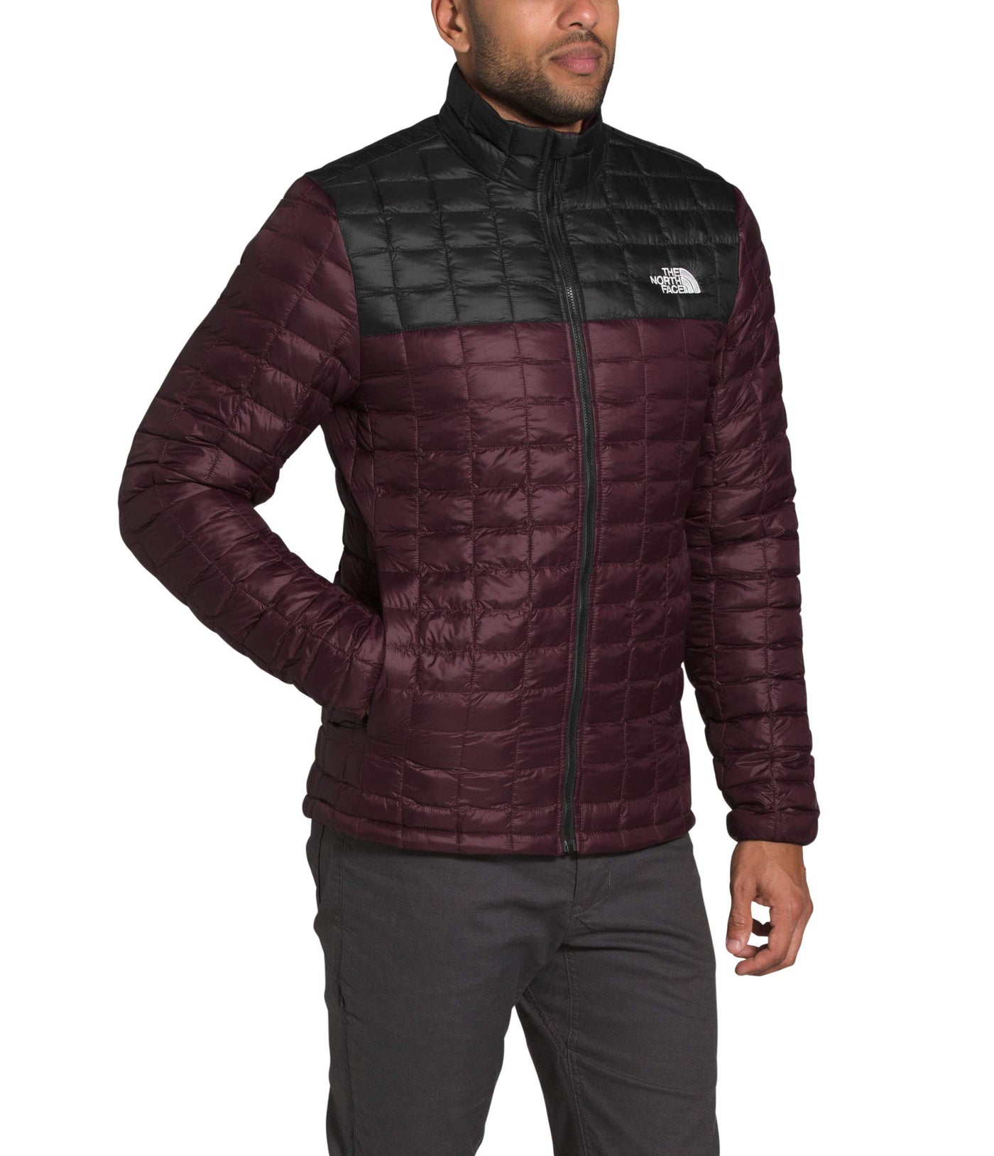 THE NORTH FACE Men’s Thermoball Eco Insulated Jacket - Fall or Winter Coat, TNF Black Matte/Root Brown Matte, L