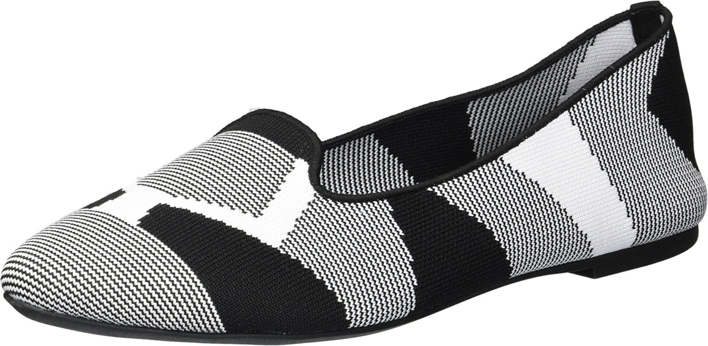 Skechers Women's Cleo Sherlock Engineered Knit Loafer Skimmer 7.5 Black/White