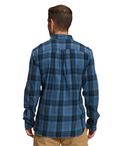 THE NORTH FACE Men's Arroyo Long Sleeve Flannel Button-Down Shirt, Shady Blue Medium Icon Plaid 2, X-Large