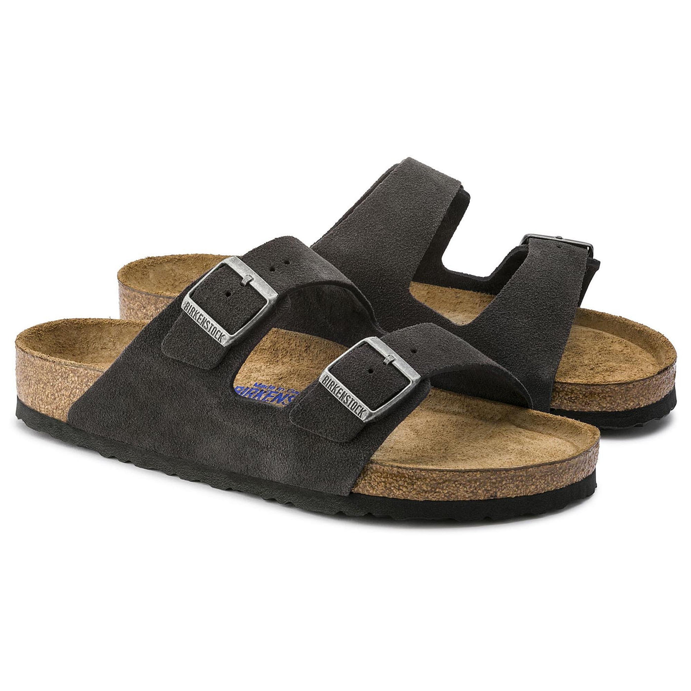 Birkenstock Men's Open Toe Sandals, Grey Velvet Gray Velvet Gray, 7.5 AU