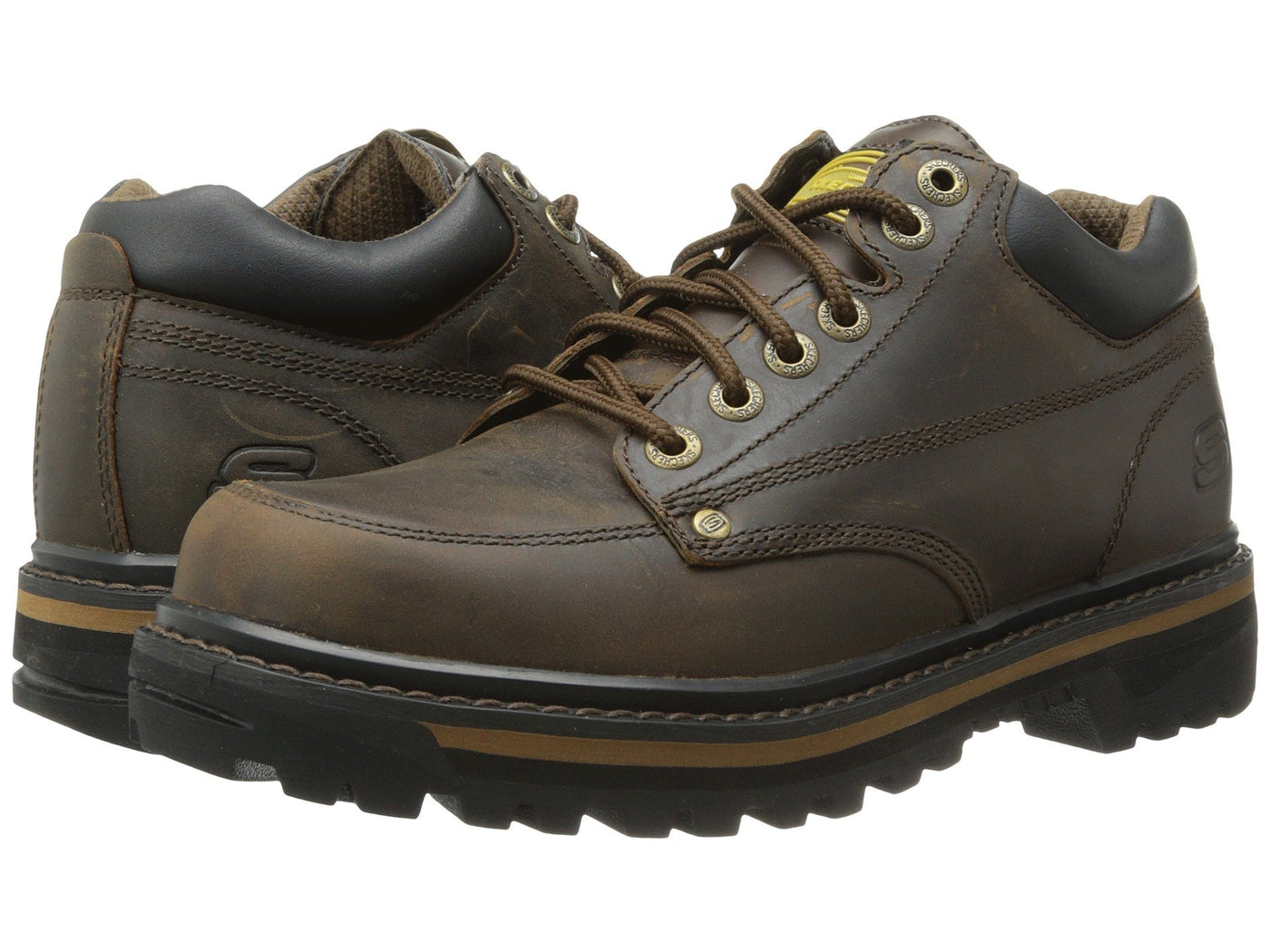 Skechers USA Men's Mariner Utility Boot,Dark Brown,10.5 EE - Wide