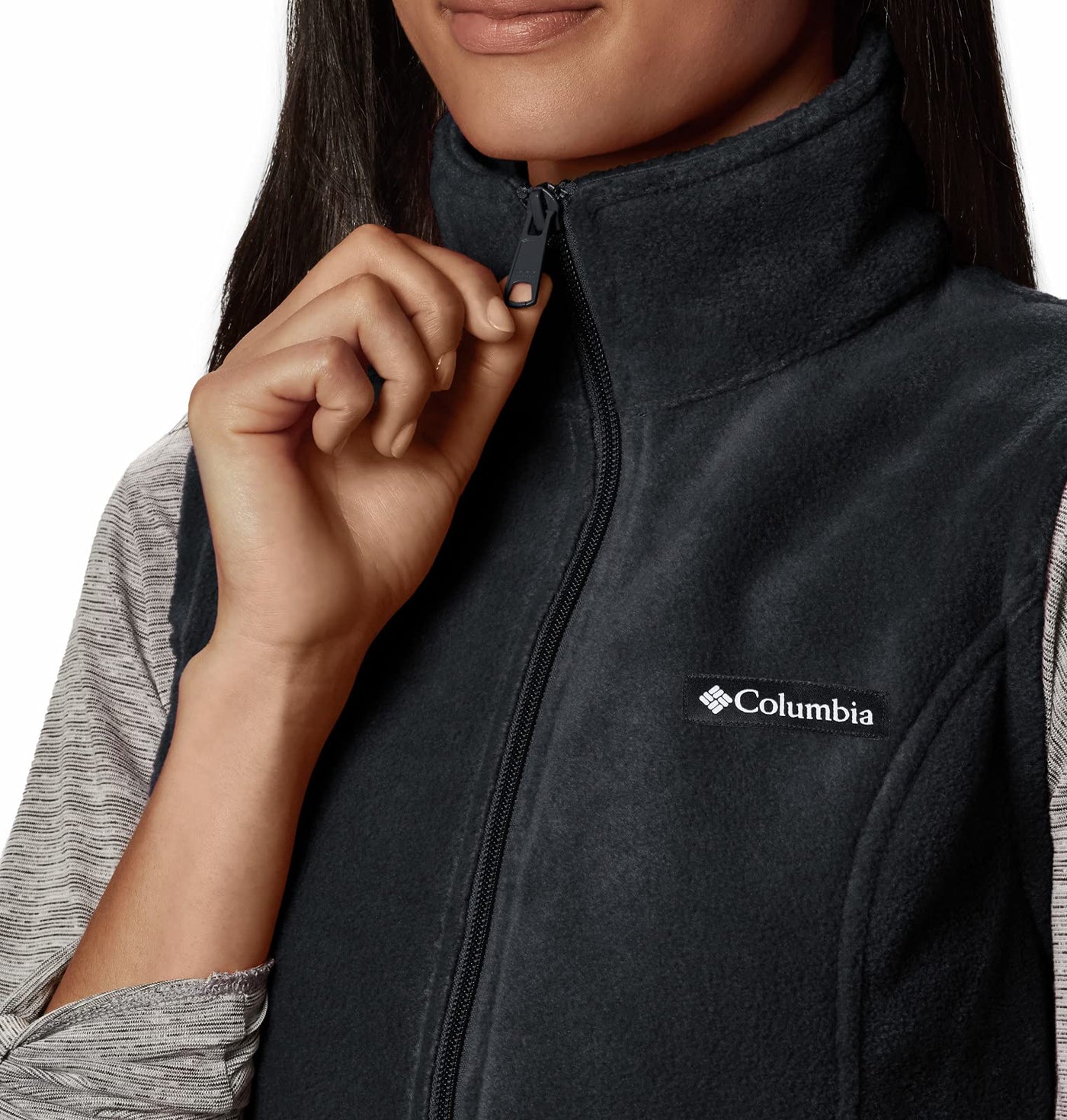 Columbia Womens Benton Springs Fleece Vest, Black, X-Large