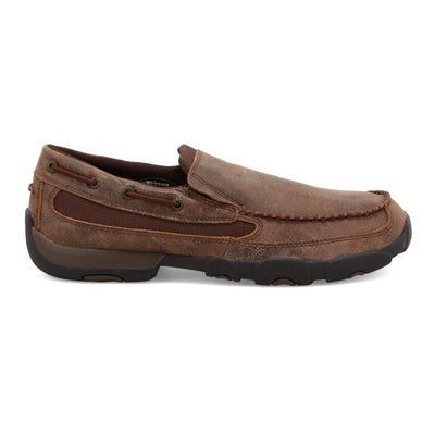 Twisted X Men's Slip-On Driving Moc, Moc Toe, Brown, 8 M