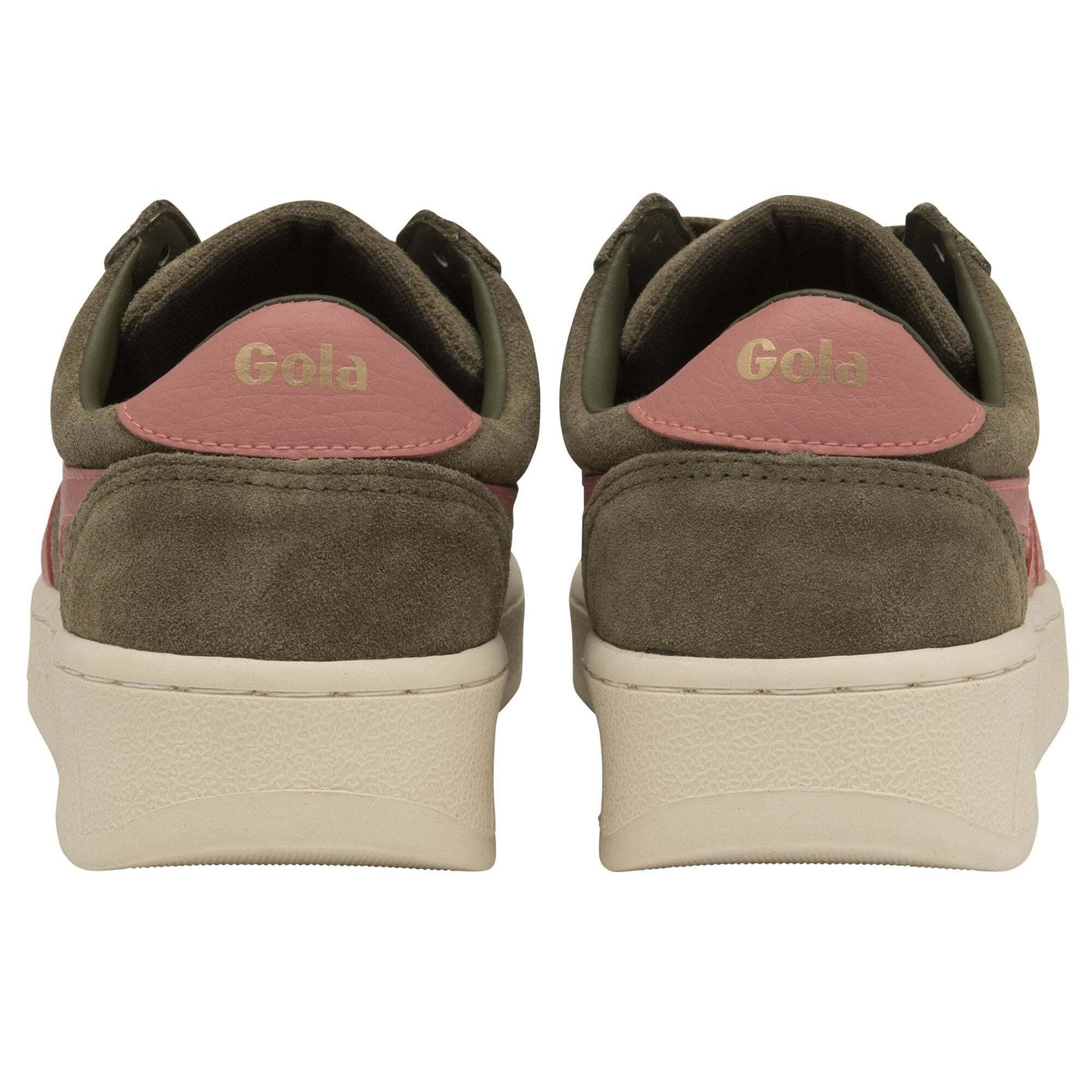 Gola Women's Grandslam Suede Sneaker, Khaki/Coral Pink, 8