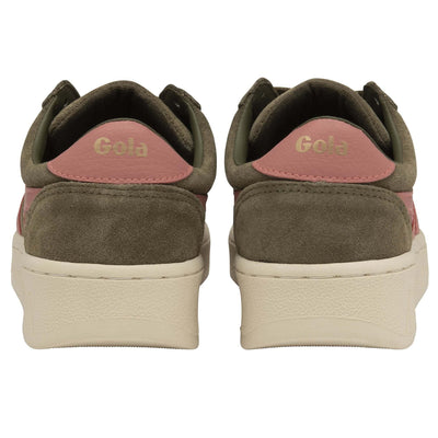 Gola Women's Grandslam Suede Sneaker, Khaki/Coral Pink, 8