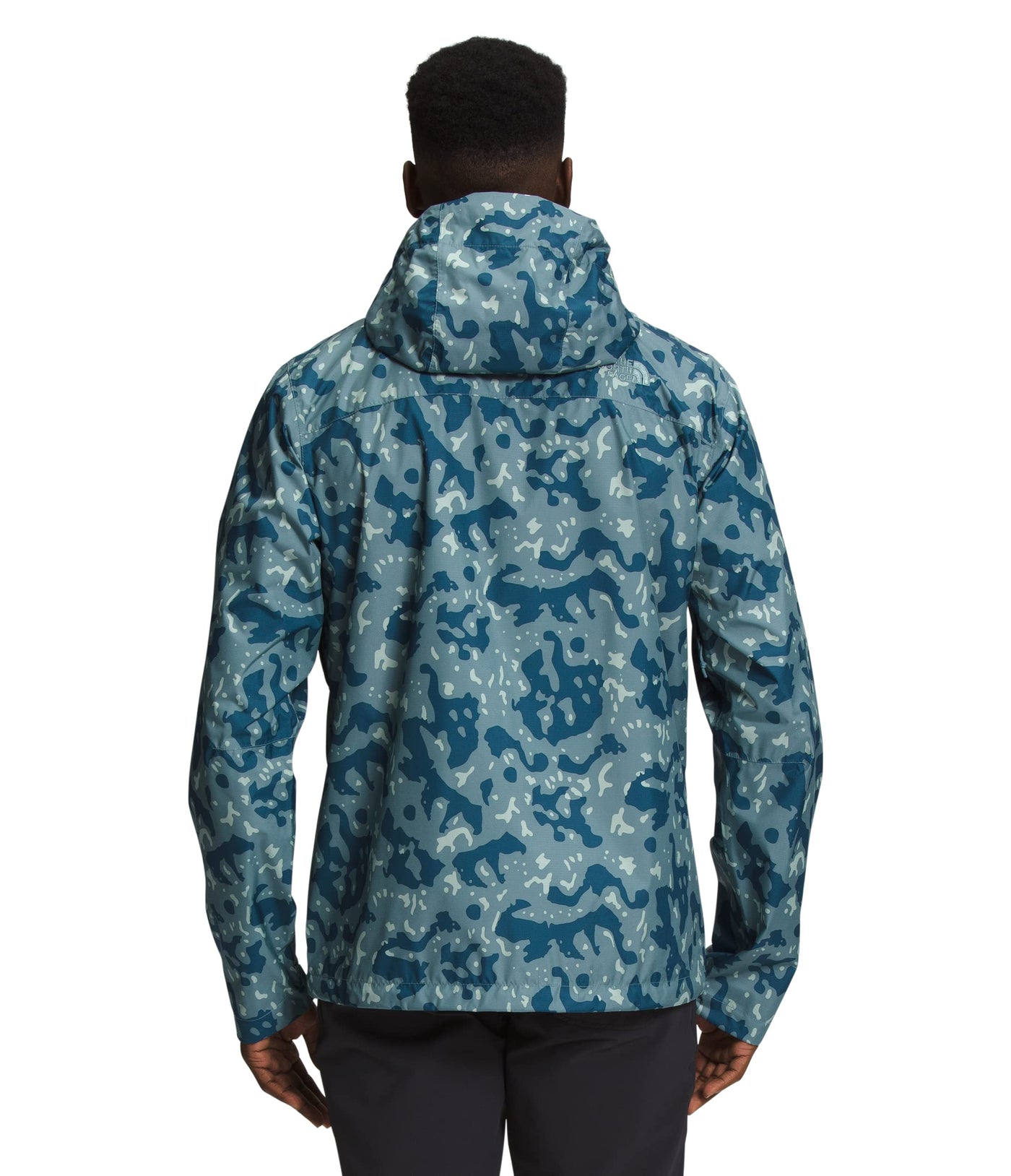 THE NORTH FACE Men’s Venture 2 Waterproof Hooded Rain Jacket (Standard and Big & Tall Size), Goblin Blue Frog Texture Print, X-Large