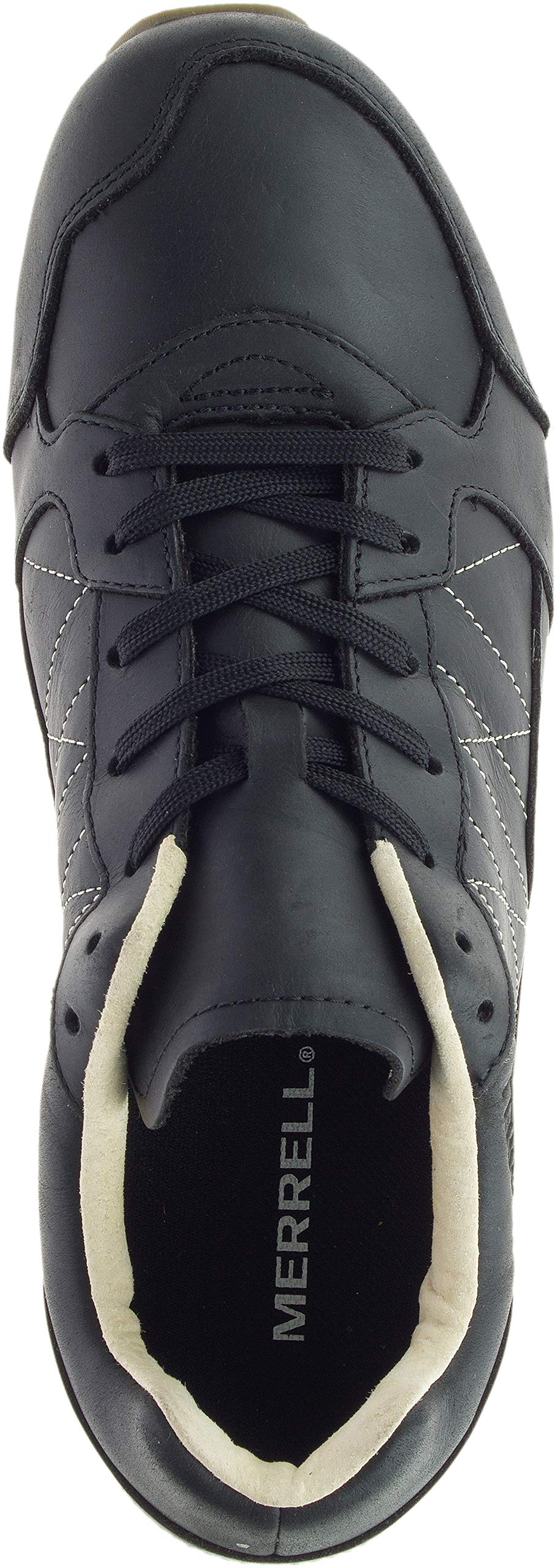 Merrell Alpine Sneakers for Men - Breathable Mesh Lining with Durable Rubber Outsole, Sporty and Sturdy Sneakers Black Leather 7.5 M