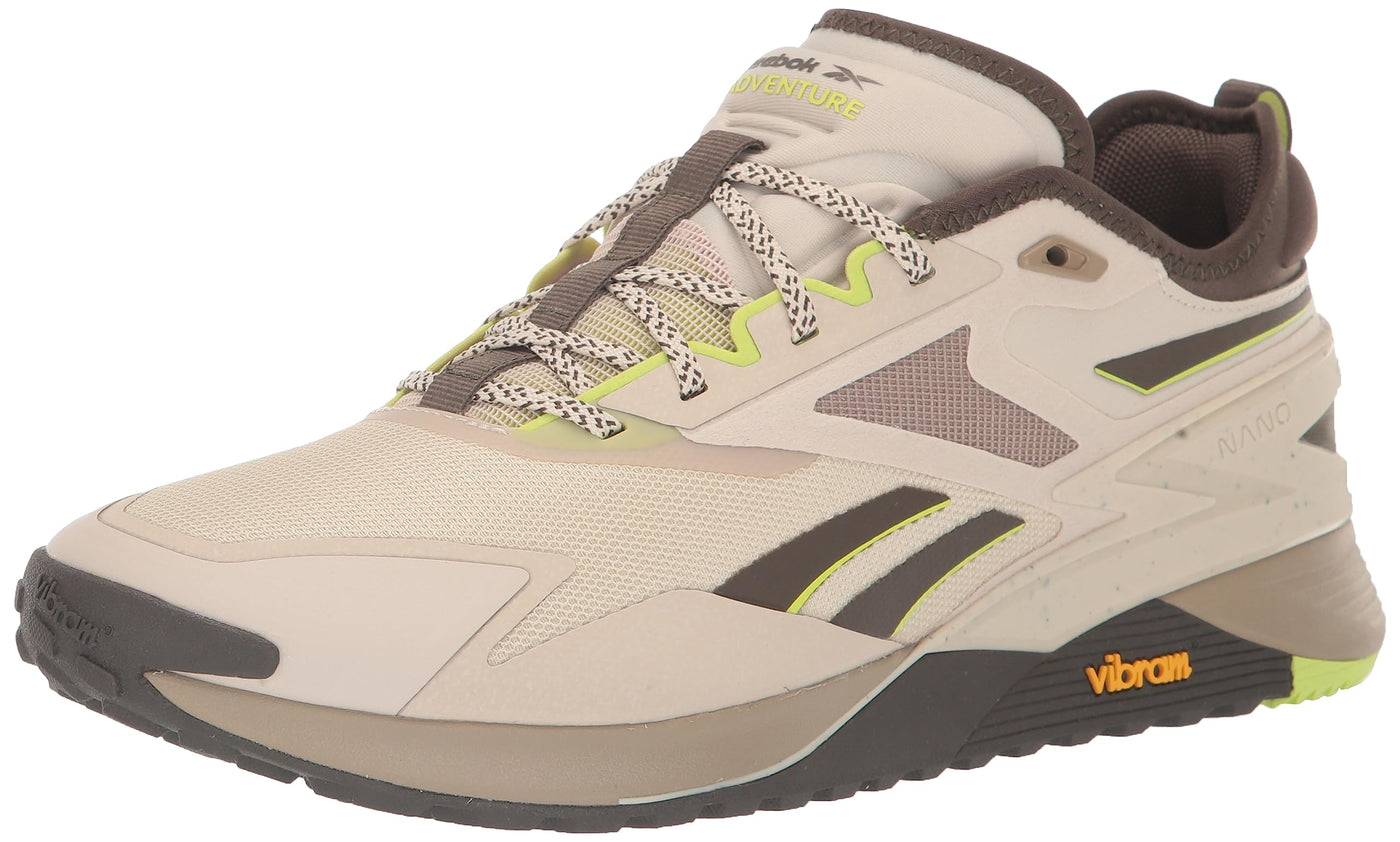 Reebok Unisex Nano X3 Adventure Sneaker, Stucco/Grout/Laser Lime, 8 US Men