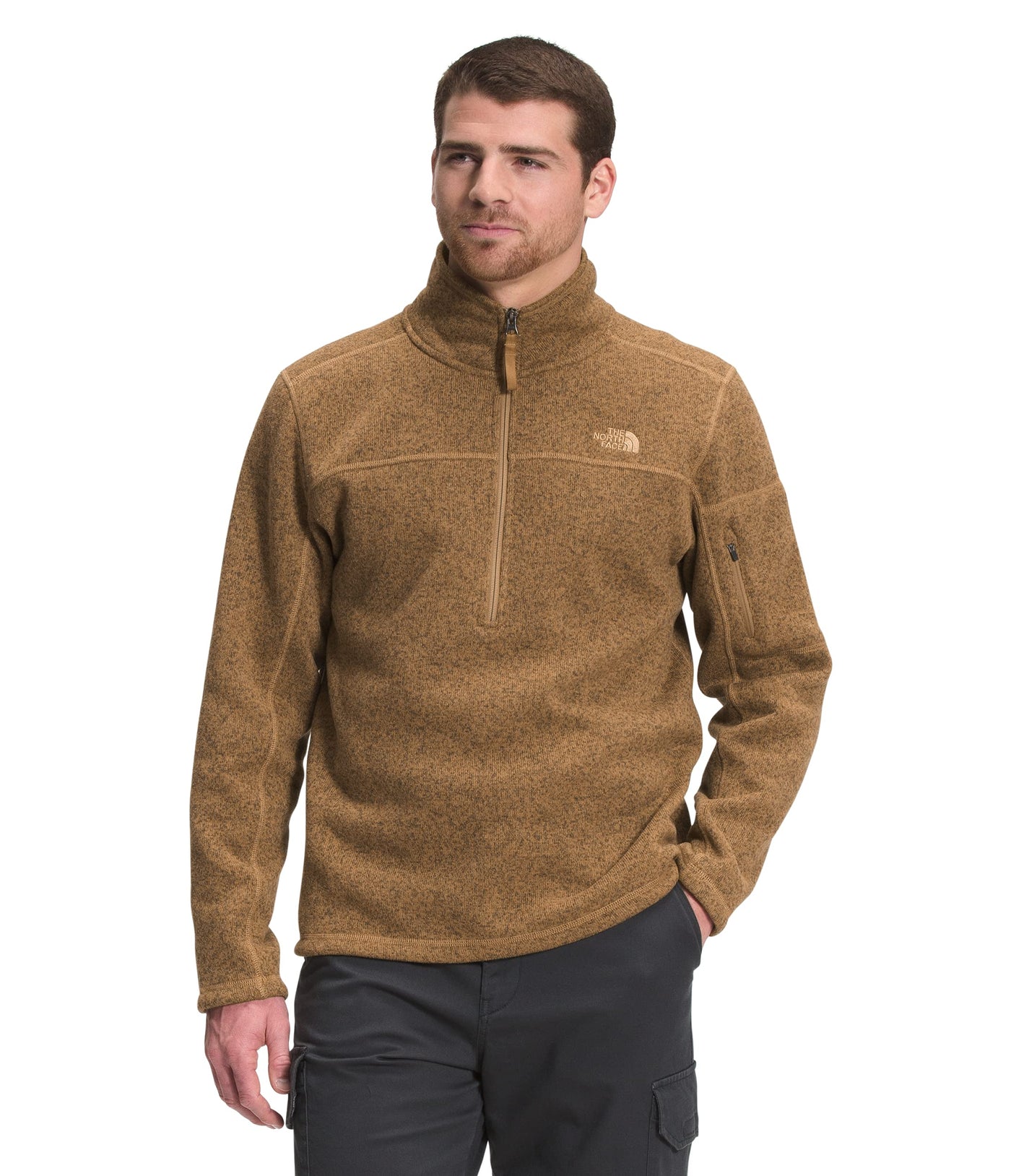 The North Face Men's Gordon Lyons Classic ¼ Zip, Utility Brown Dark Heather, XL