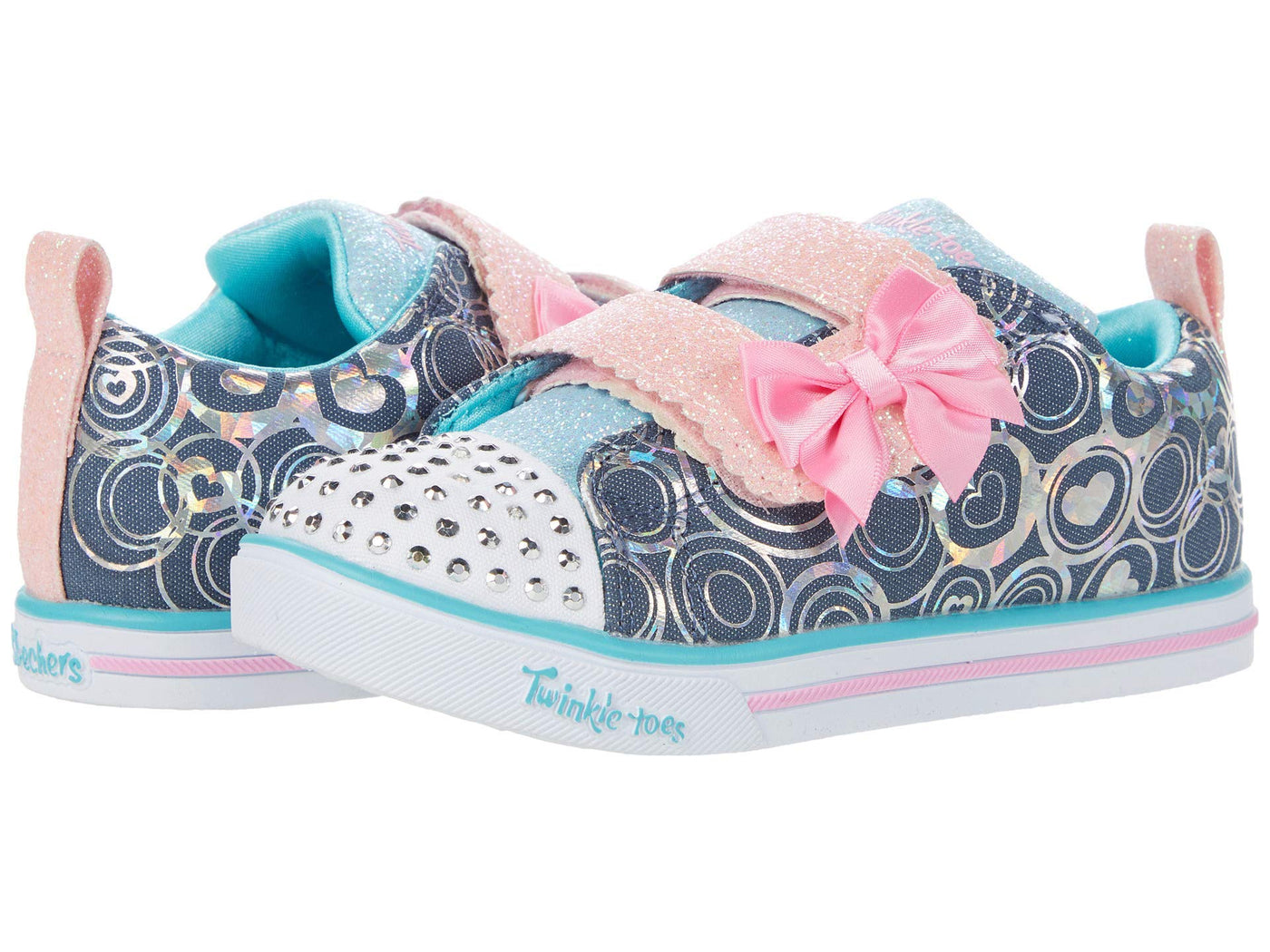 Skechers Girl's Twinkle Toes - Sparkle Lite Lil Heartsland 314754N (Toddler/Little Kid) Denim/Multi 5 Toddler M