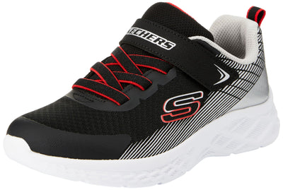 Skechers Kids Microspec Ii-zovrix Sneaker, Black/Silver, 4 US Unisex Big Kid