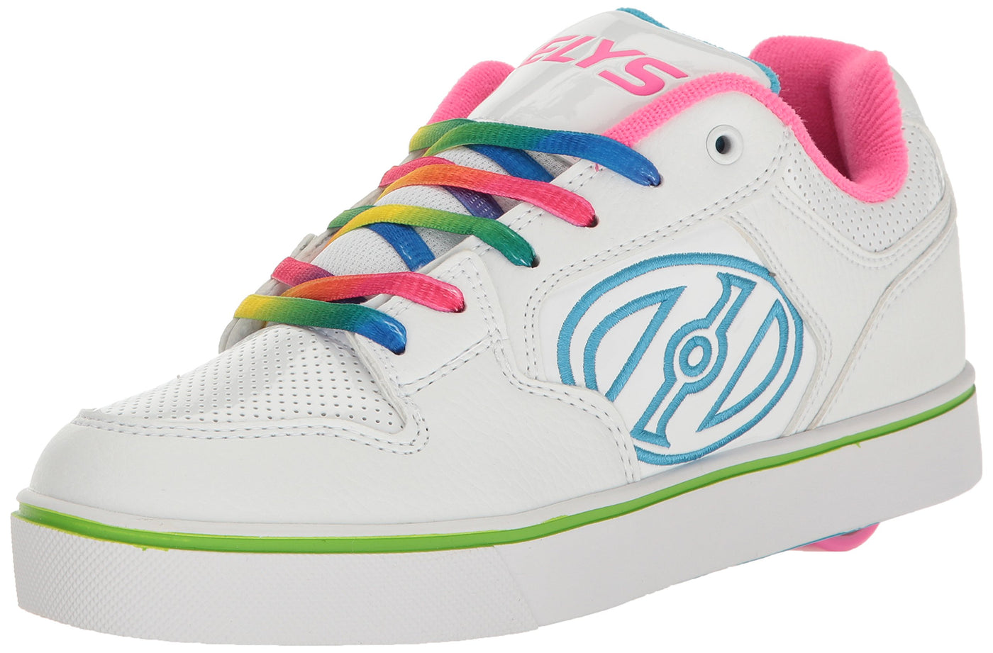 Heelys Unisex-Child Motion Plus Sneaker, White/Rainbow, 7 M US Big Kid