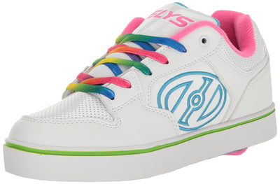 Heelys Unisex-Child Motion Plus Sneaker, White/Rainbow, 7 M US Big Kid