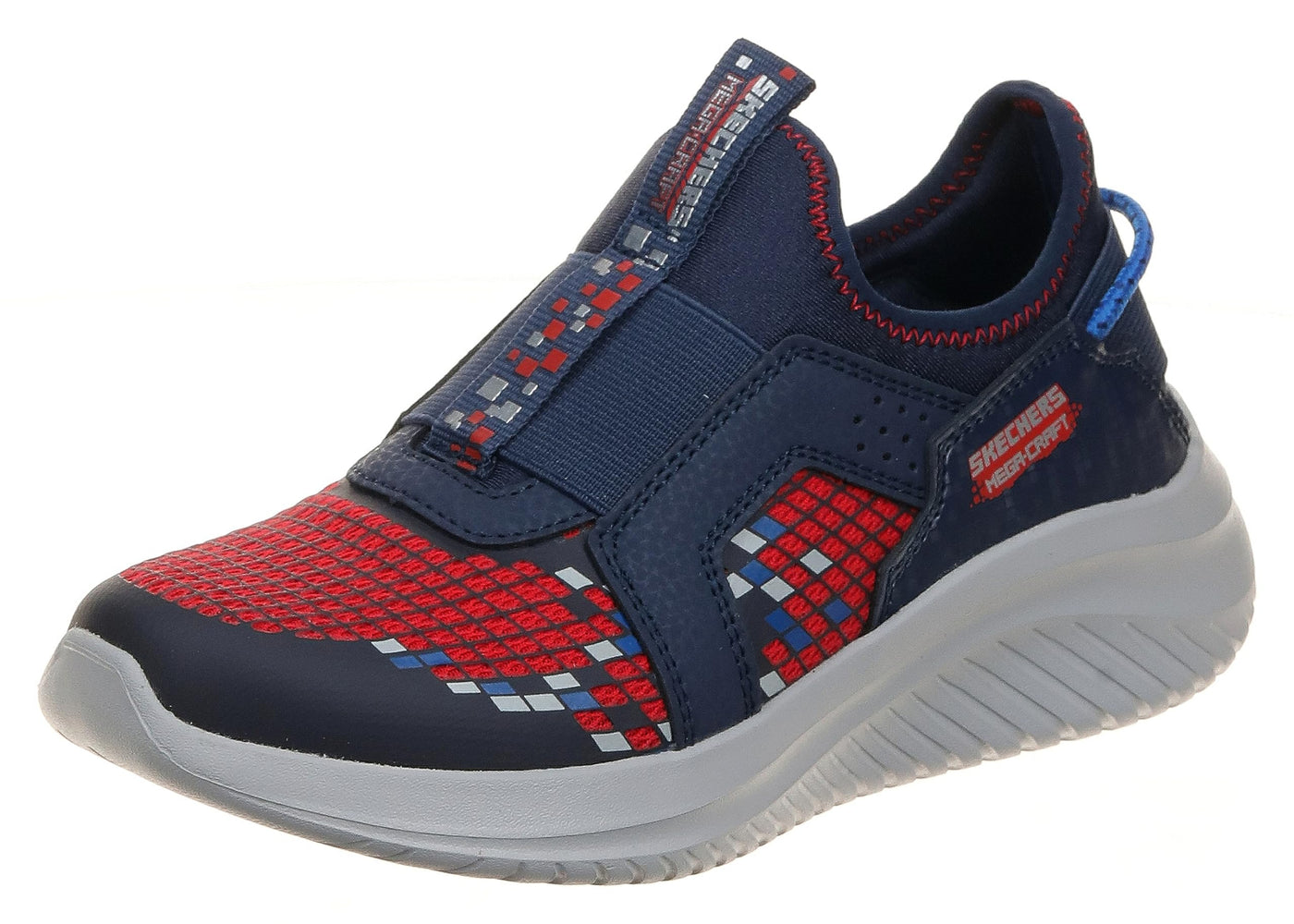 Skechers Kids Boy's Ultra Flex 3.0-Triple Pointz Sneaker, Navy/Red, 5.5 Big Kid