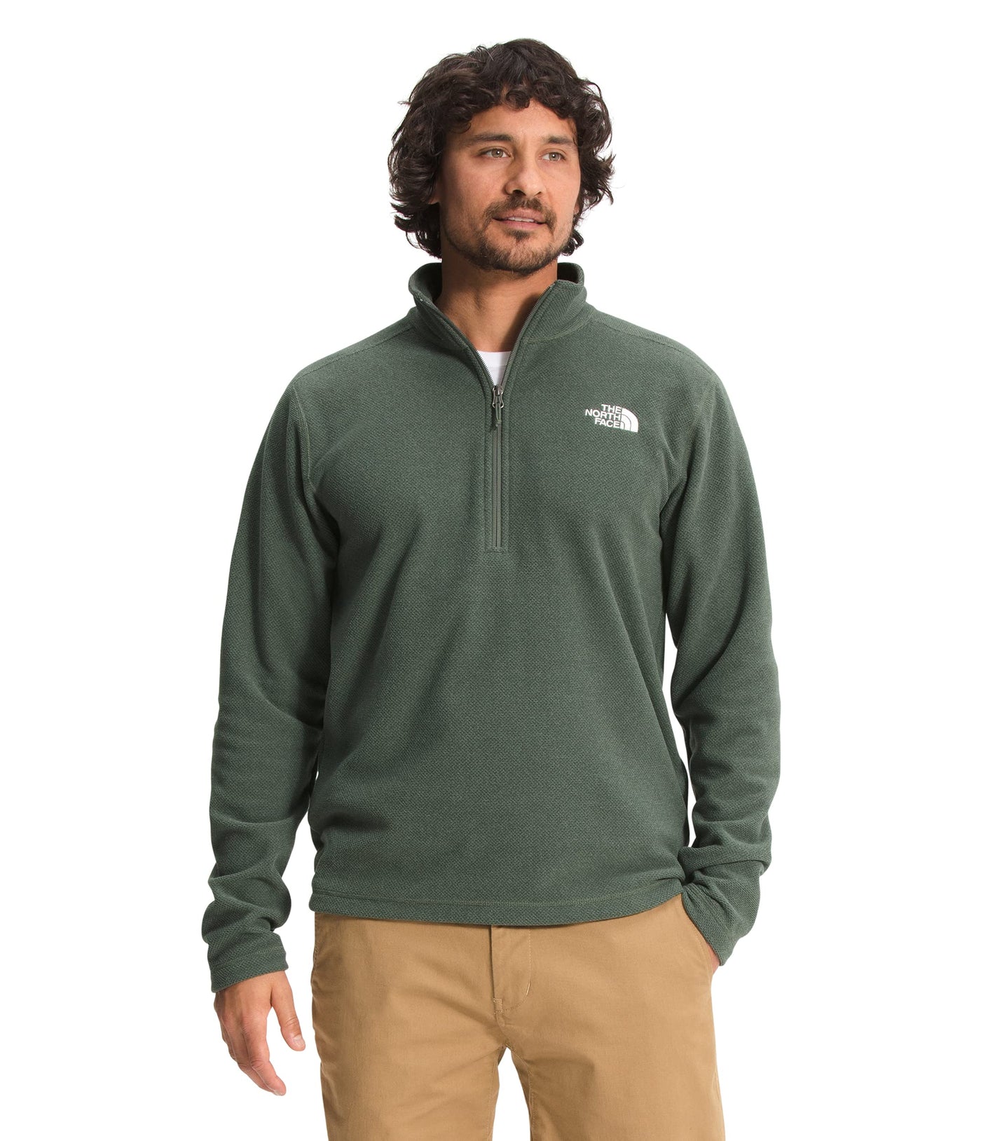 The North Face Men's Textured Cap Rock ¼ Zip Pullover Sweatshirt, Thyme, XX-Large