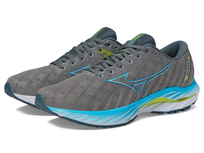 Mizuno Men's Wave Inspire 19 Running Shoe, Ghost Grey/Jet Blue, 8.5