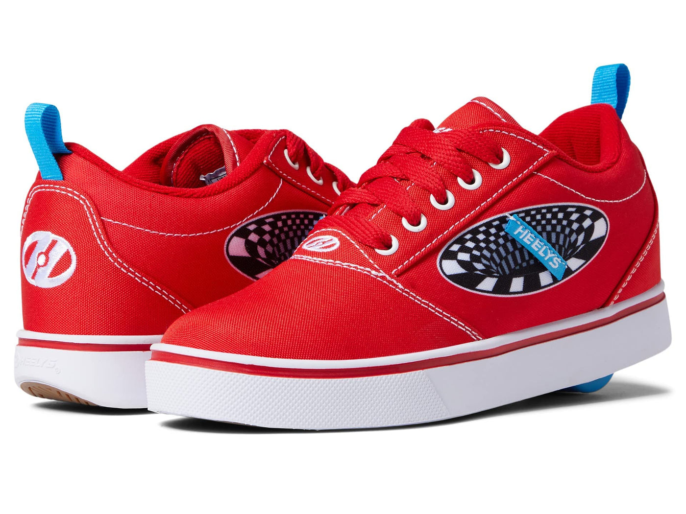 HEELYS Unisex-Child Pro 20 Prints (Little Big Kid/Adult) Wheeled Heel Shoe 5 Big Kid Red/Blue