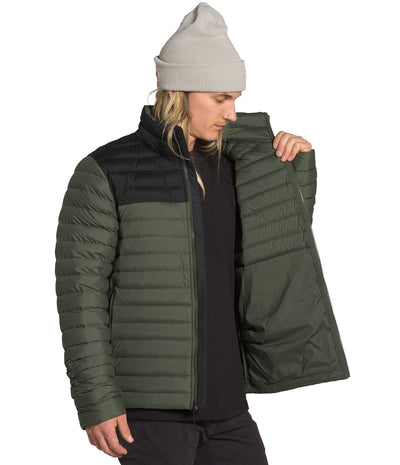 THE NORTH FACE Men's Stretch Down Jacket, New Taupe Green/TNF Black, Large