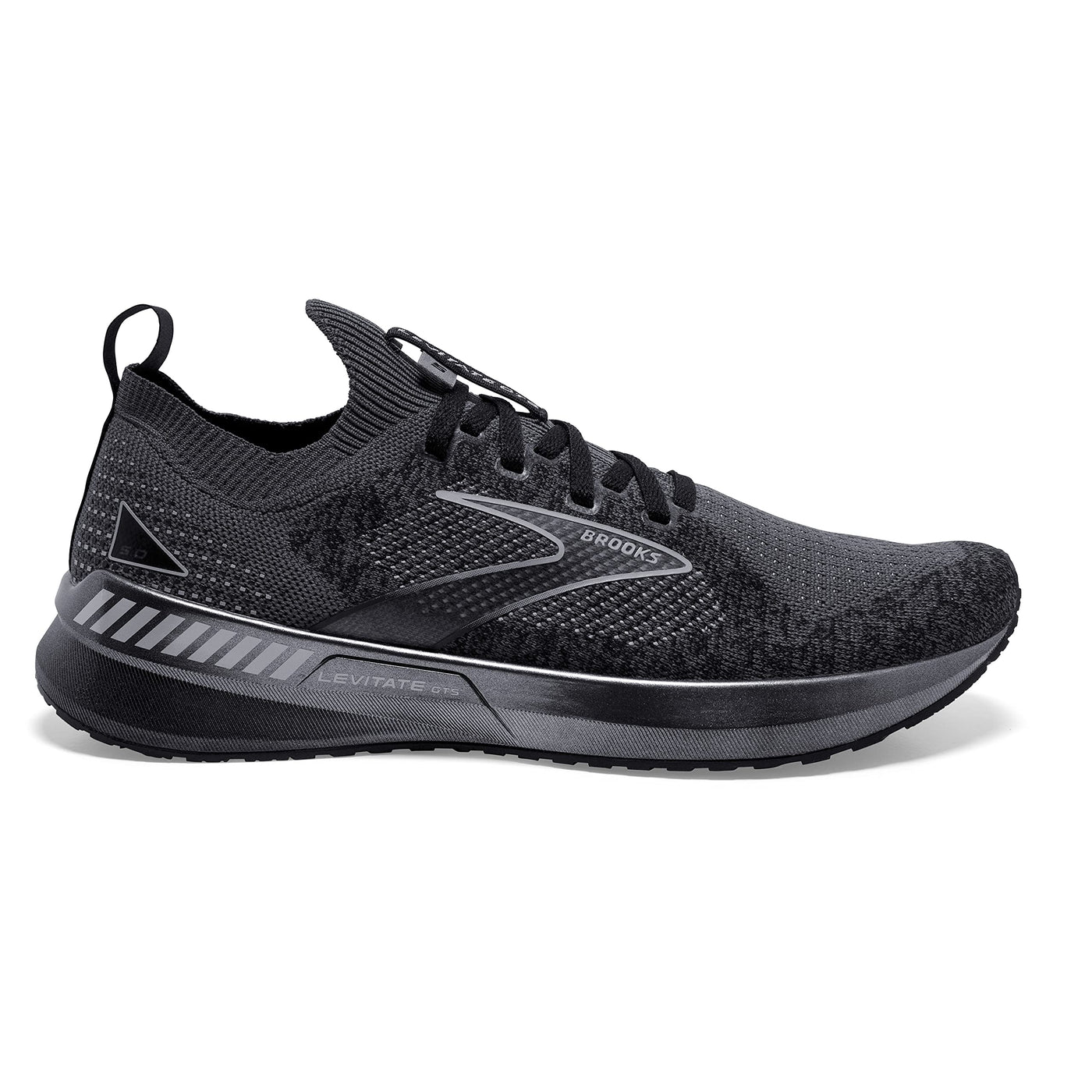 Brooks Men’s Levitate StealthFit GTS 5 Supportive Running Shoe 14 Black/Ebony/Grey