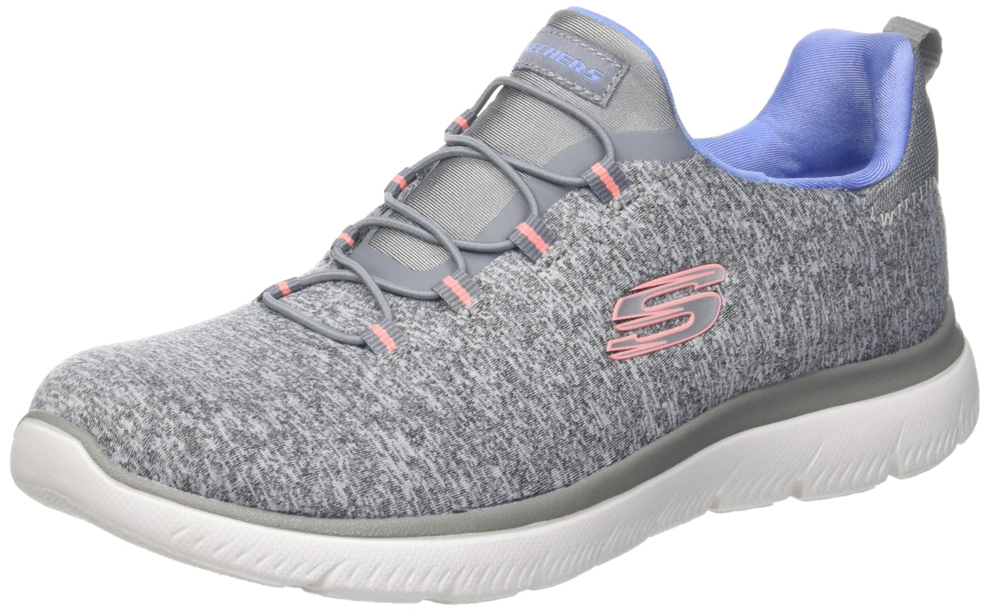 Skechers Women's Summits-Quick Getaway Sneaker, Grey/Blue GYBL, 13