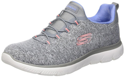 Skechers Women's Summits-Quick Getaway Sneaker, Grey/Blue GYBL, 5.5