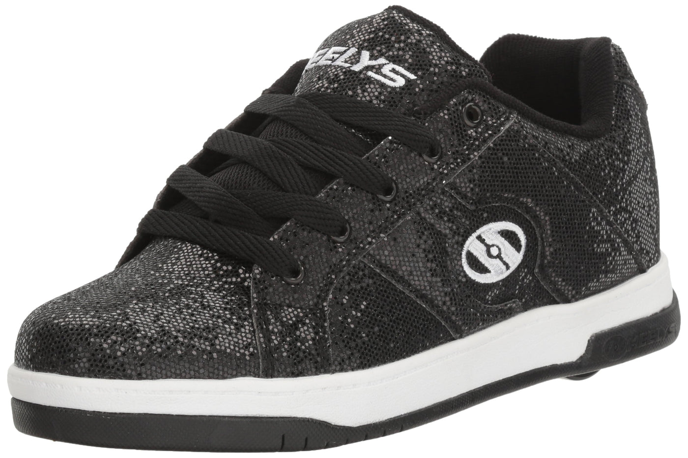 Heelys Girls Split Sneaker, Black Disco Glitter, 7 Little Kid