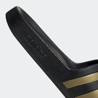 adidas Unisex Adult Adilette Aqua Slide 10 Women/9 Men Black/Gold Metallic/Black