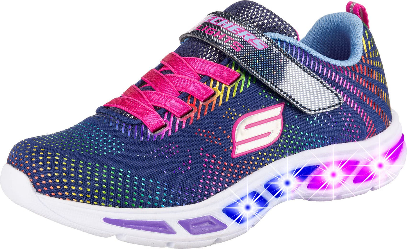 Skechers Unisex-Child Litebeams-Gleam N'dream Sneaker 3.5 Big Kid Navy/Multi