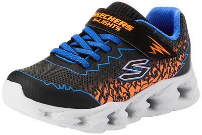 Skechers Kids Vortex 2.0-Zorento Sneaker, Black/Blue/Orange, 10 US Unisex Toddler