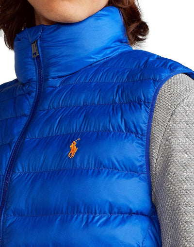 POLO RALPH LAUREN Mens Full Zip Puffer Vest (Large, Sapphire Blue.)