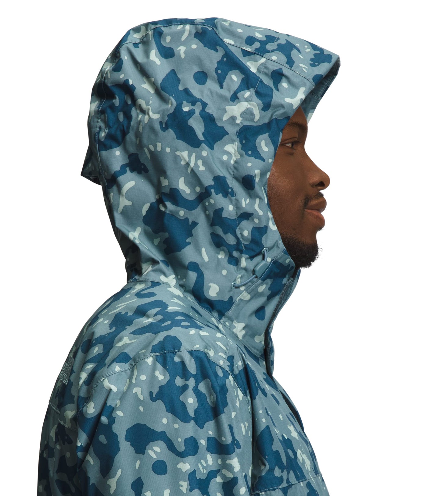 THE NORTH FACE Men’s Venture 2 Waterproof Hooded Rain Jacket (Standard and Big & Tall Size), Goblin Blue Frog Texture Print, X-Large