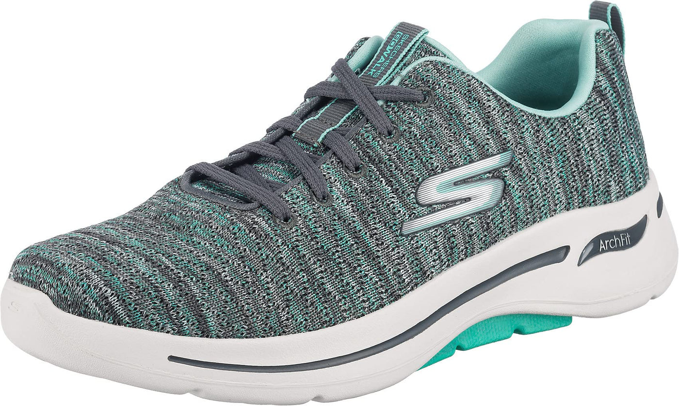 Skechers Women's Performance Go Walk Arch Fit-Glee Sneaker 10 Charcoal,turquoise