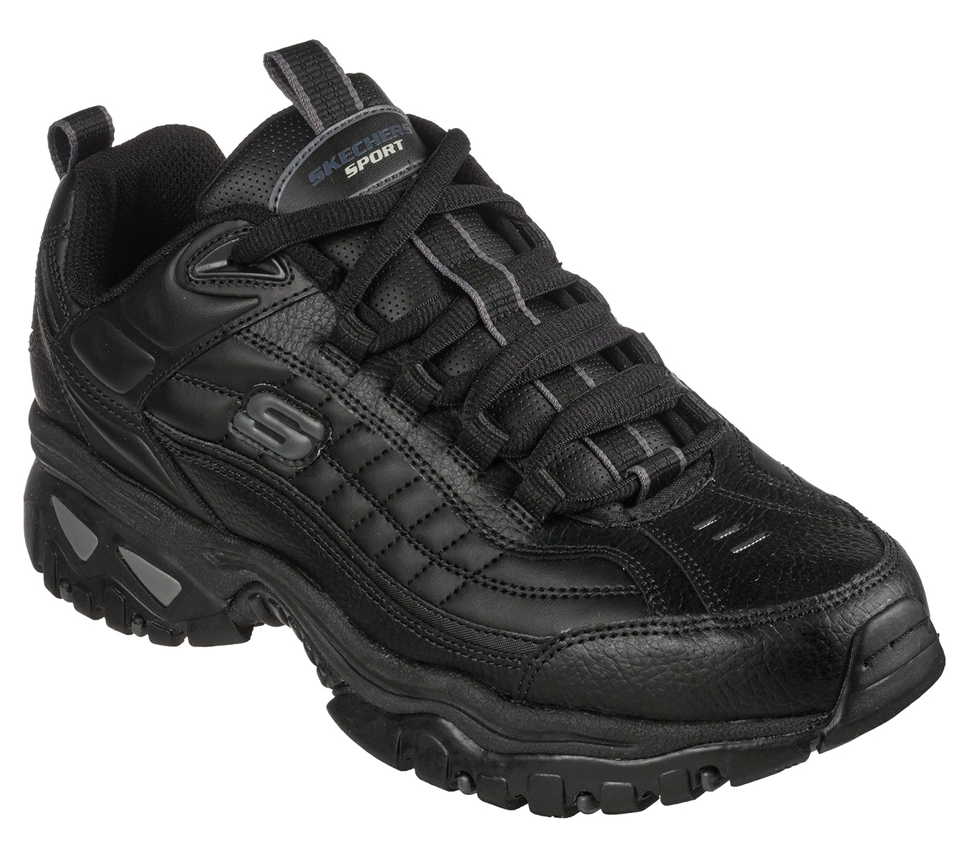 Skechers Men's Energy Afterburn Lace-Up Sneaker 14 Wide Black