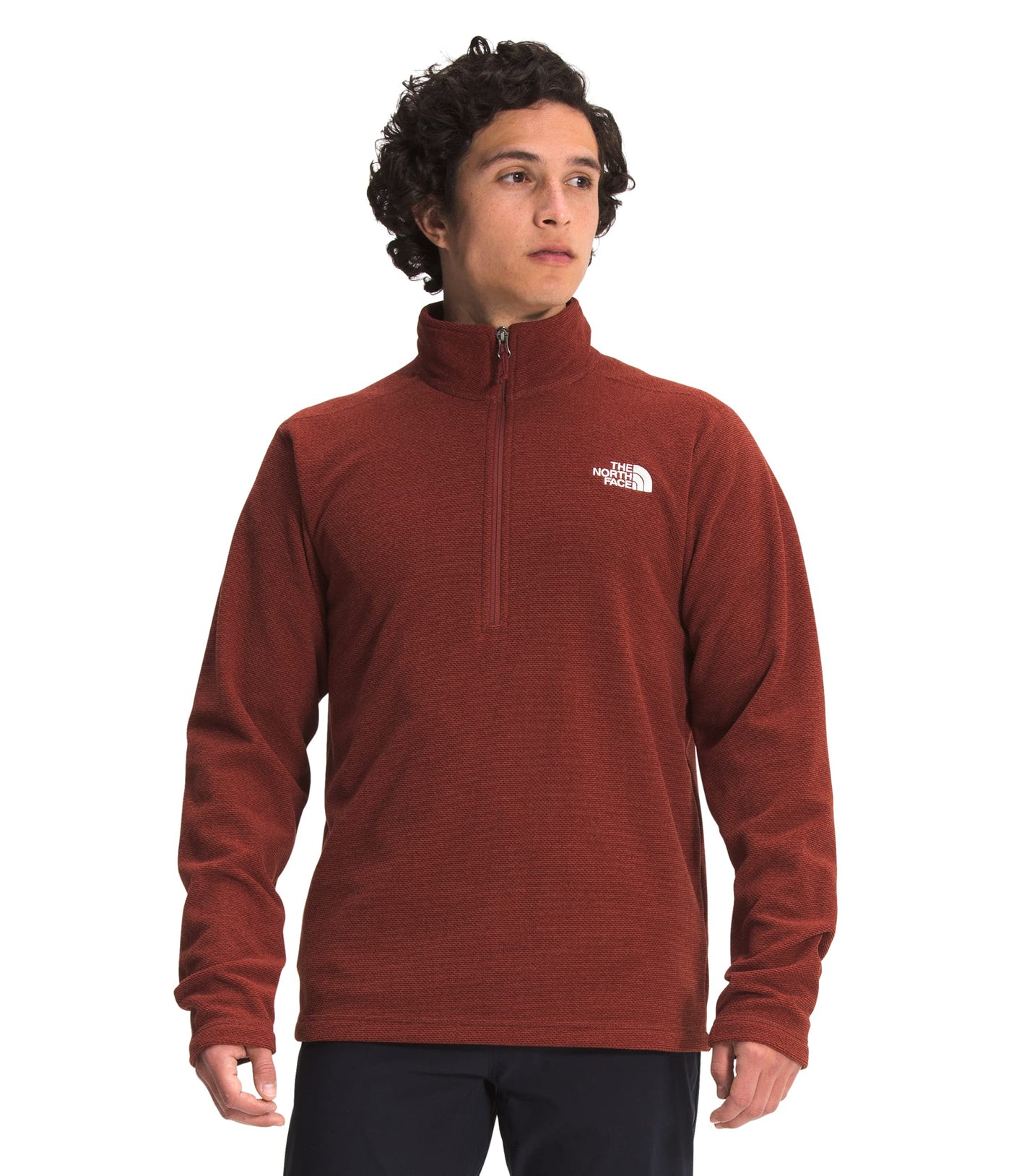 The North Face Men's Textured Cap Rock ¼ Zip Pullover Sweatshirt, Brick House Red, X-Large