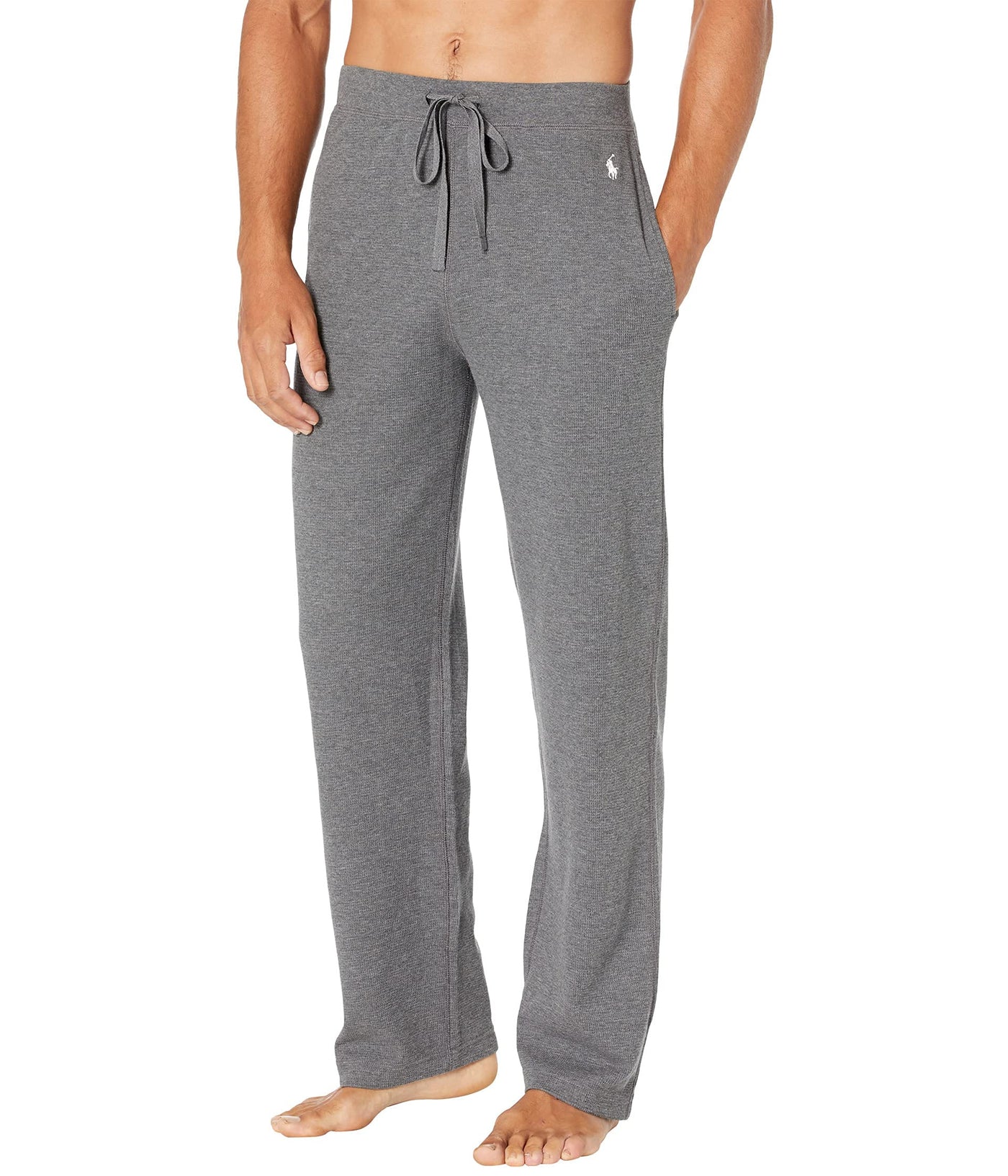 POLO RALPH LAUREN Midweight Waffle Solid Pajama Pants Charcoal Heather/Nevis SM