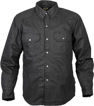 ScorpionEXO Covert Men's Wax Long Sleeve Motorcycle Denim Riding Shirt with Pockets for Optional CE Rated Armor (Black - 4X)