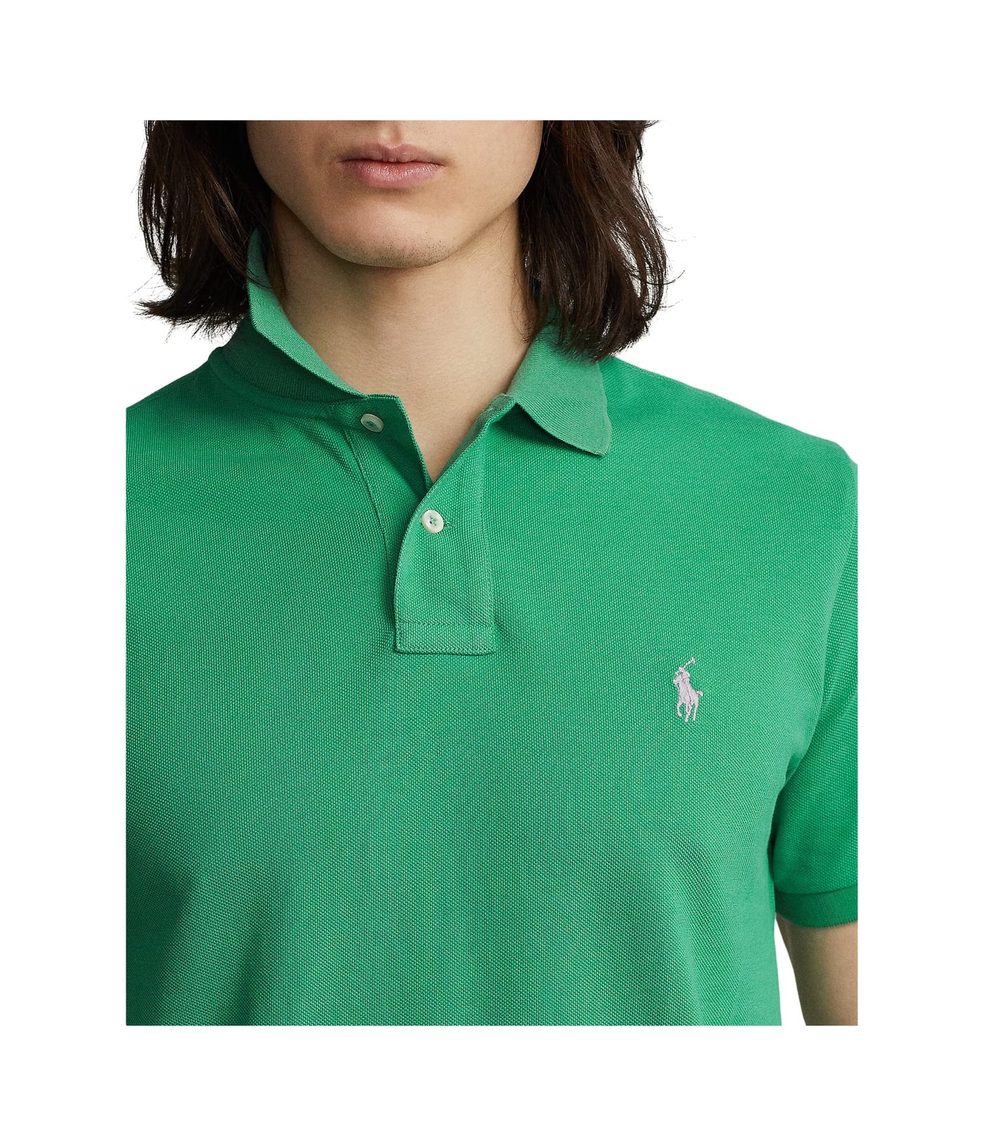 POLO RALPH LAUREN Custom Slim Fit Mesh Polo Shirt Raft Green LG