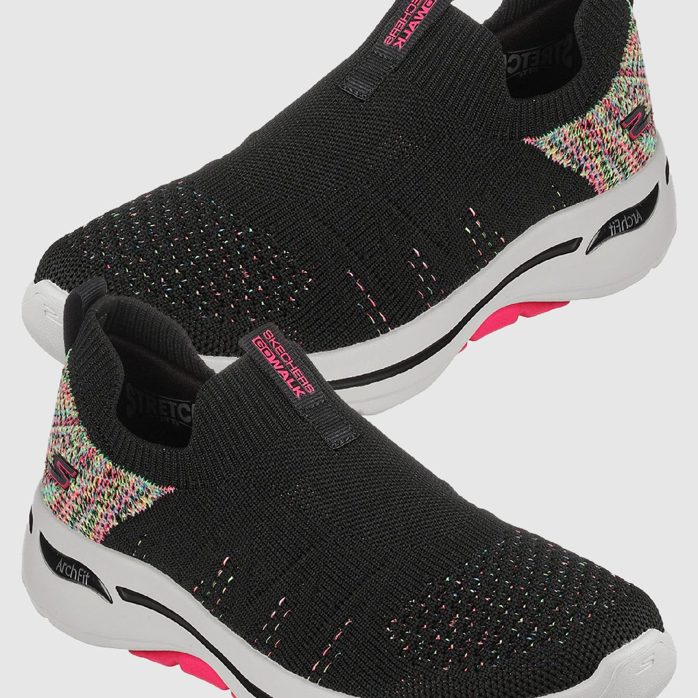 Skechers Performance Go Walk Arch Fit - Fun Times Women's Slip On 10 B(M) US Black-Multi