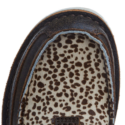 ARIAT Women's Cruiser Boat Shoe 8 Vintage Bomber/Cheetah Hair on