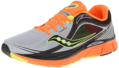 Saucony Men's Kinvara 5 Vizi Glo Running Shoe,Silver/Vizi Orange/Citron,11.5 M US