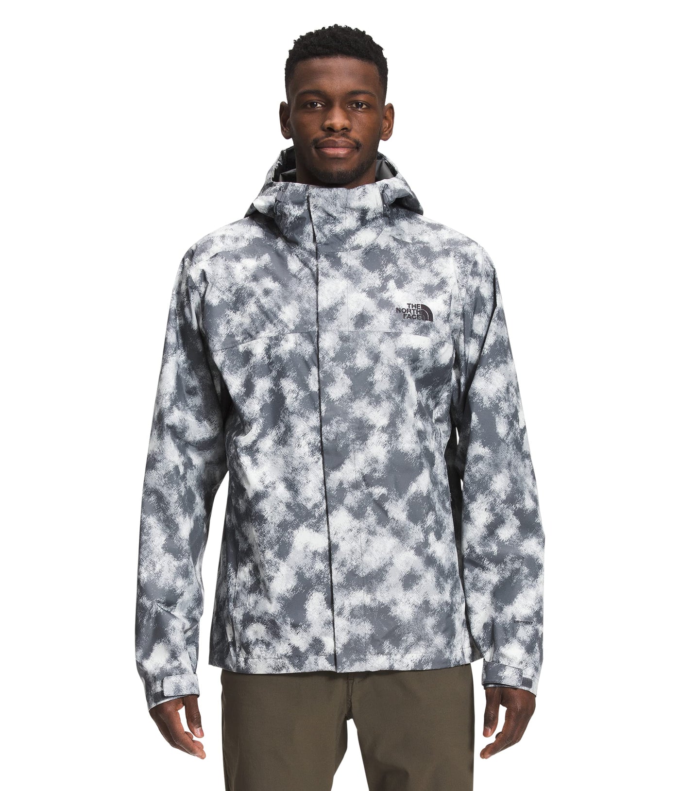 THE NORTH FACE Men’s Venture 2 Waterproof Hooded Rain Jacket (Standard and Big & Tall Size), Vanadis Grey Crosshatch Camo Print, XX-Large