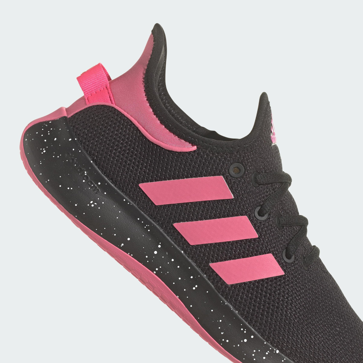 adidas Women's Cloudfoam Pure Sportswear Sneaker 5.5 Core Black/Pink Fusion/Lucid Pink